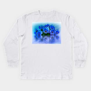 Blue Pansies Kids Long Sleeve T-Shirt